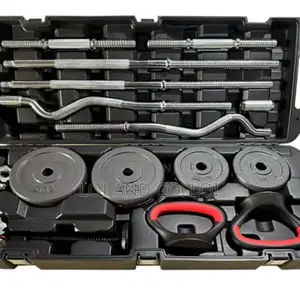 *58KG Adjustable Dumbbell and Barbell Set With Case. (58Kg York)
