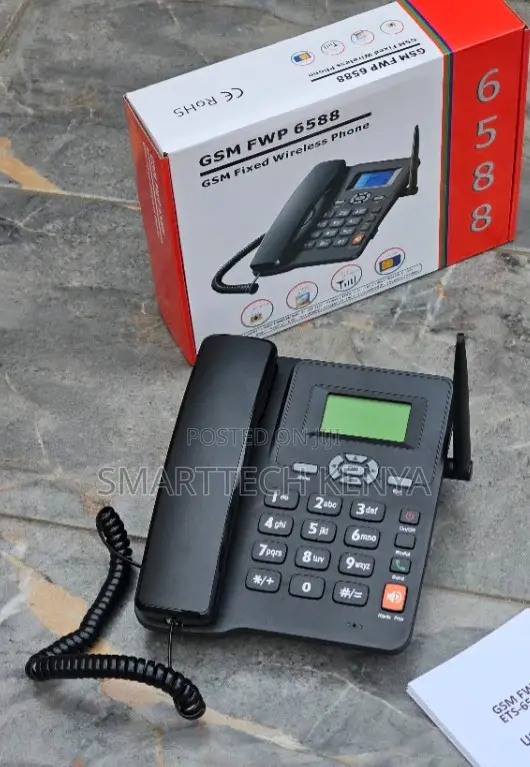 Desk Phone for Office and Home Use, Dual Sim GSM-6588