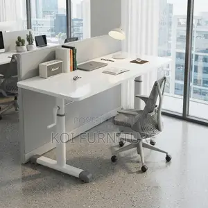 Office Desk; Manual Height Adjustable Sit Stand Home Office Desk