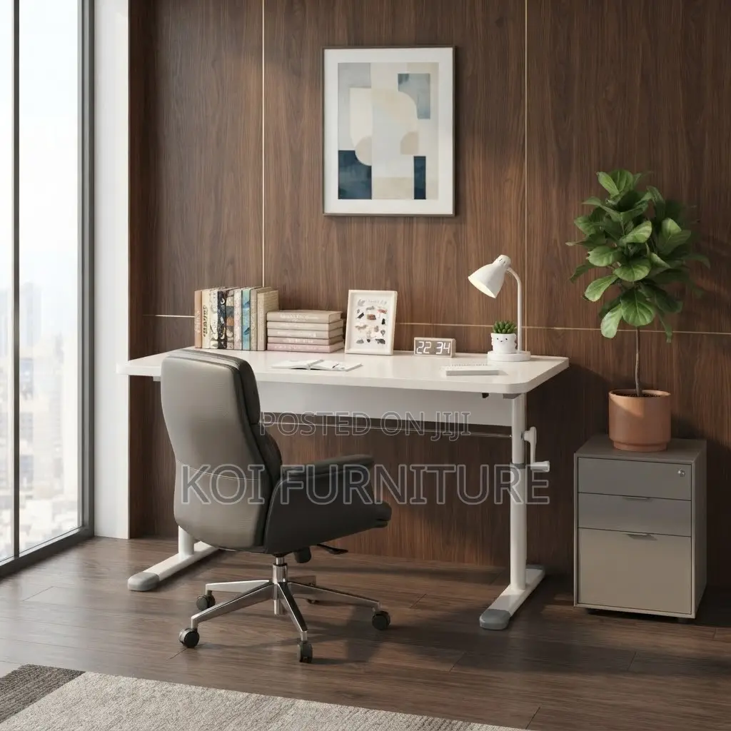 Office Desk; Manual Height Adjustable Sit Stand Home Office Desk