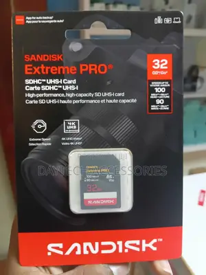 SanDisk 32GB Extreme PRO SDHC UHS-I Memory Card.