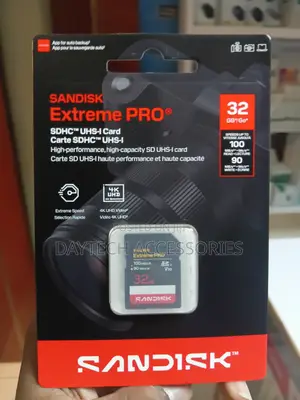 SanDisk 32GB Extreme PRO UHS-I SDHC Memory Card (100mb/S)