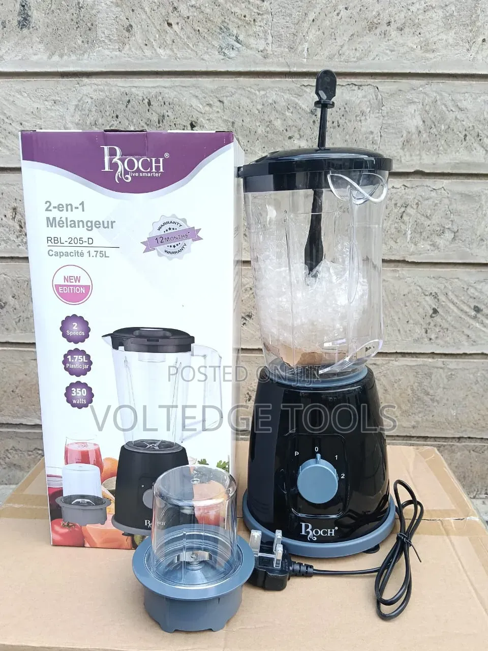 Roch 2-in-1 Electric Blender Dry Grinder (RBL-205-D) – 1.75L, 350W