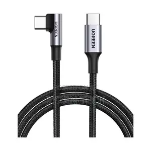 UGREEN USB-C to USB-C PD Fast Charging 90 Degree Cable 5A Max Black 1m