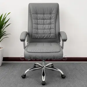 Executive Leather Gray Study Chair.
