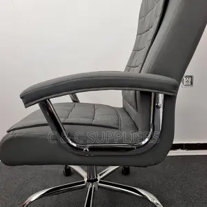 Executive Leather Gray Study Chair.