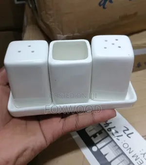 Ceramic 4pc Salt Shaker Square