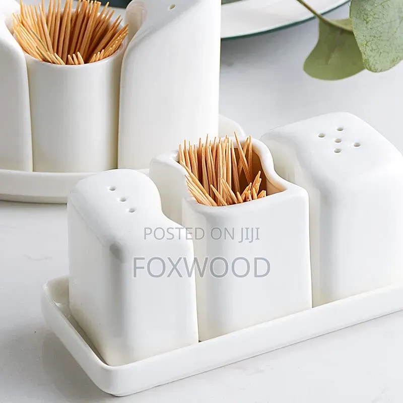 Ceramic 4pc Salt Shaker Square
