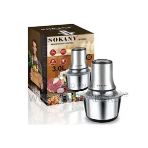 *Sokany 3ltrs Chopper(Stainless Steel Bowl) 