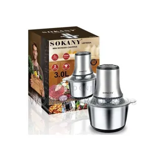 *Sokany 3ltrs Chopper(Stainless Steel Bowl) 