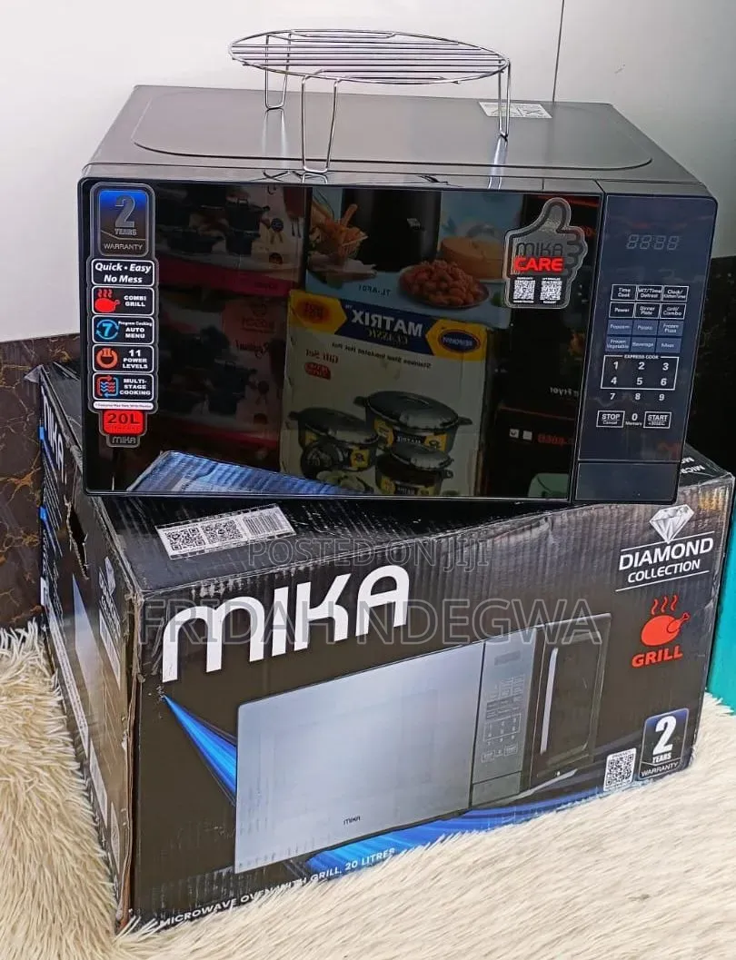 Mika Microwave Oven Grill 20ltr With 1000w Grill Silver