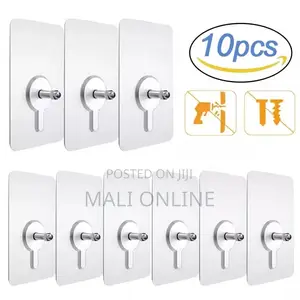 10PCS Adhesive Screw Hooks Punch-Free Wall Mount Hanging Nails
