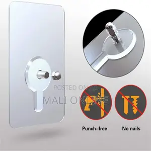 10PCS Adhesive Screw Hooks Punch-Free Wall Mount Hanging Nails