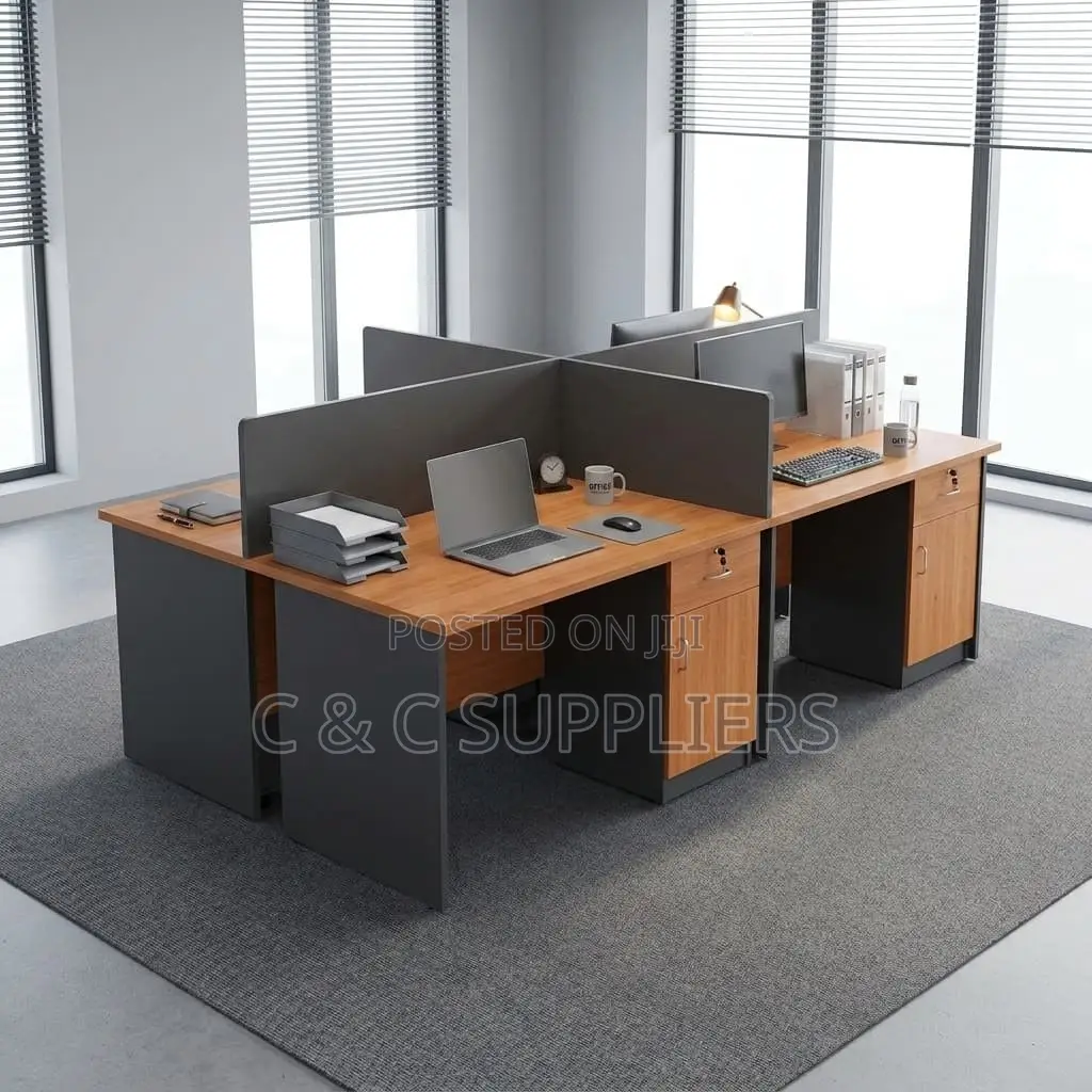 Customized Modern 4-Seater Workstation.