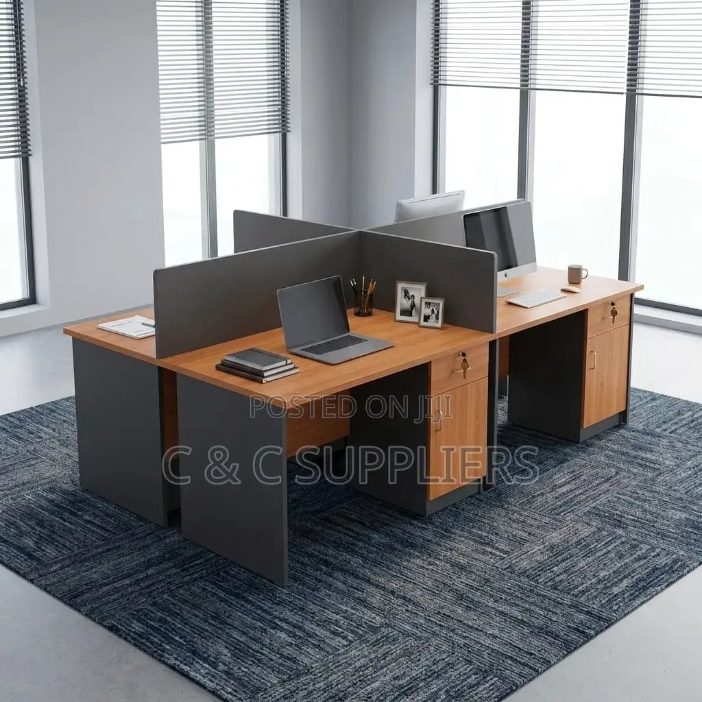 Customized Modern 4-Seater Workstation.