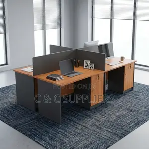 Customized Modern 4-Seater Workstation.