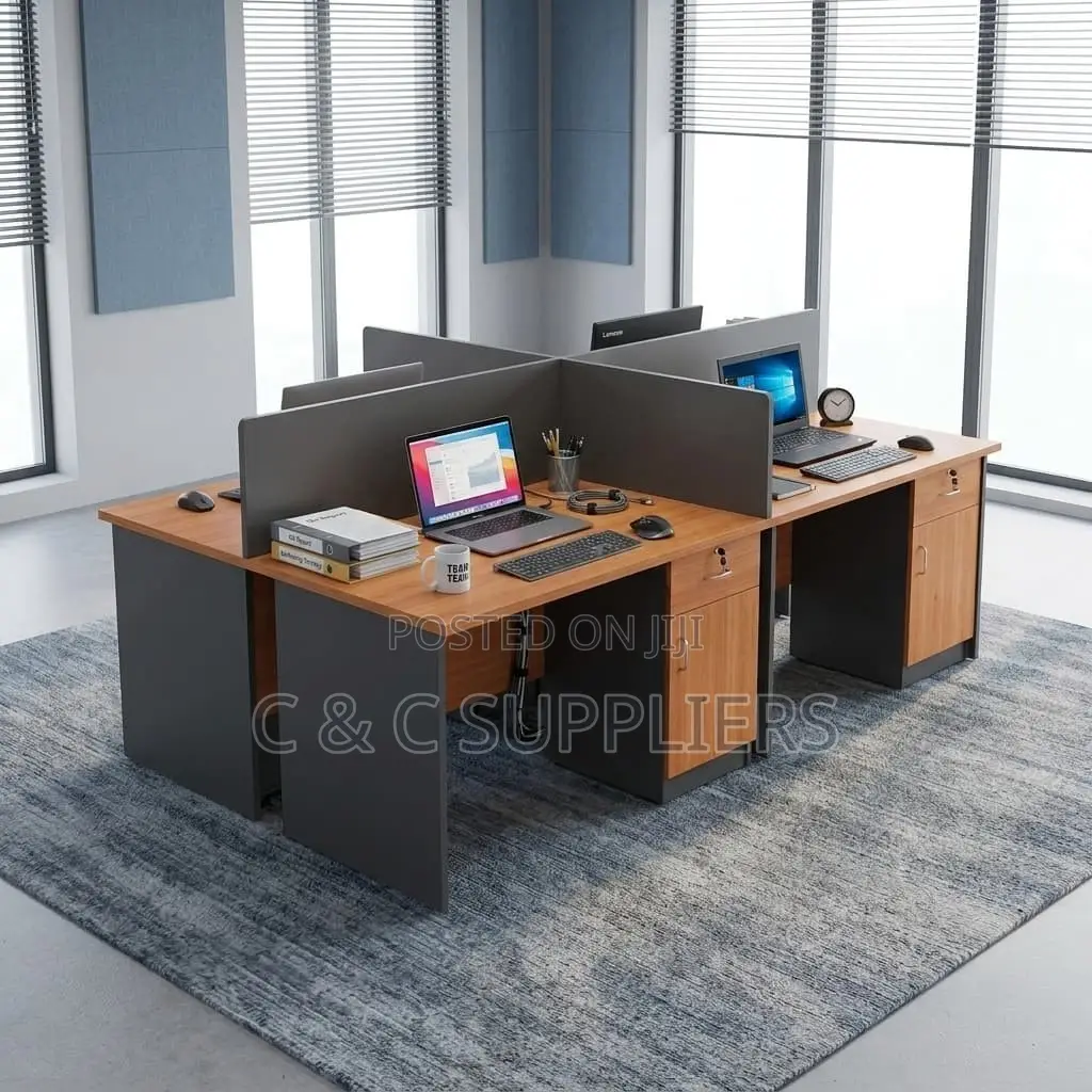 Customized Modern 4-Seater Workstation.