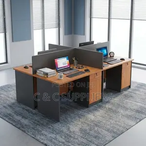 Customized Modern 4-Seater Workstation.