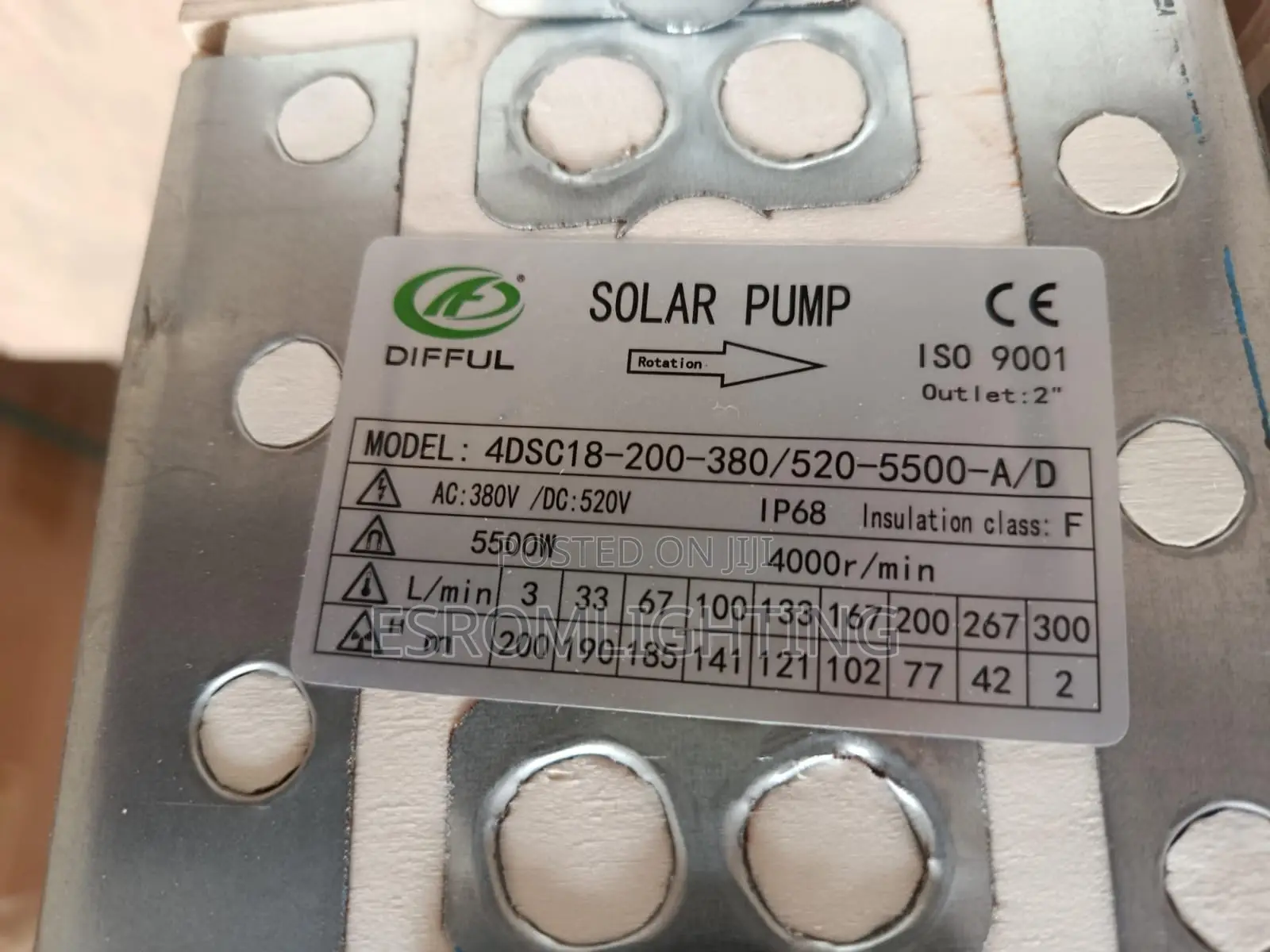 Difful Solar Submersible Pump – 5.5kw (7.5hp)