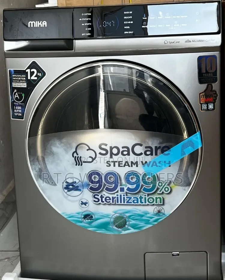 Mika Washing Machine, 8kg Wash and Spin , INVERTER Motor, Front Load