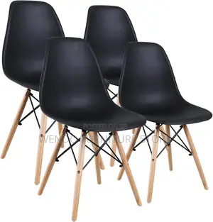 Dining Chairs; Black Eames Dining Entry Room Chairs