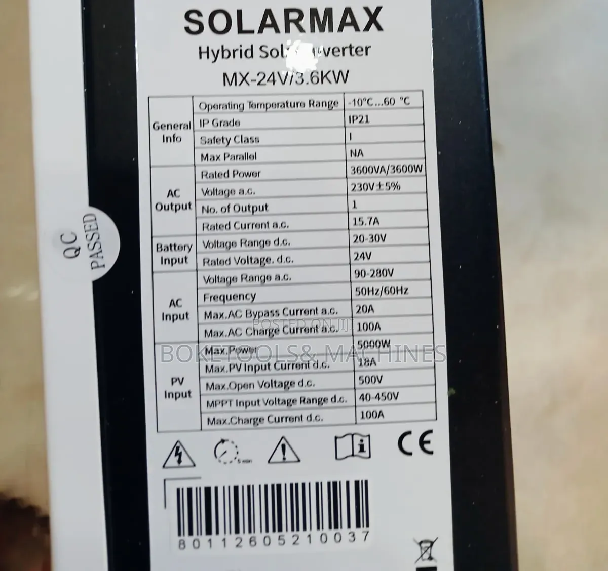 Solarmax 3.6Kw 24V Hybrid Inverter
