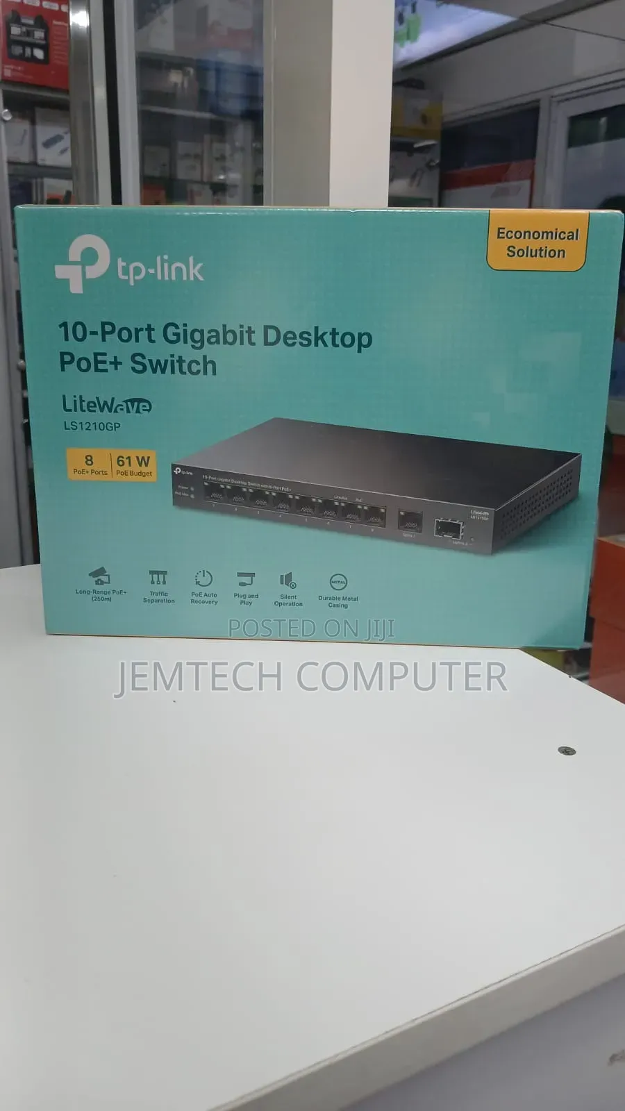 TP-Link TL-LS1210GP 10-Port Gigabit Desktop Switch – 8-Port PoE+ (63W)