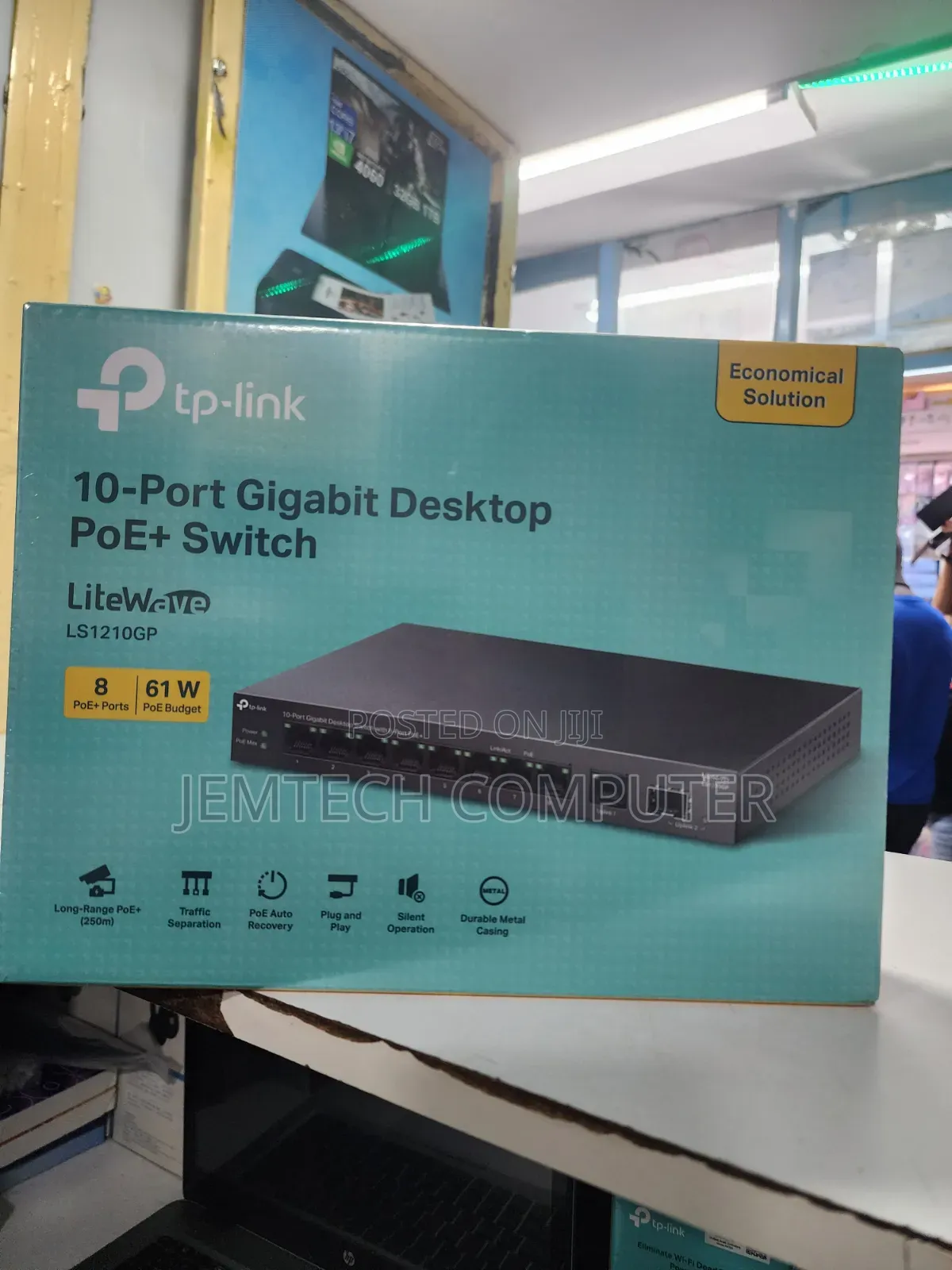 TP-Link TL-LS1210GP 10-Port Gigabit Desktop Switch – 8-Port PoE+ (63W)