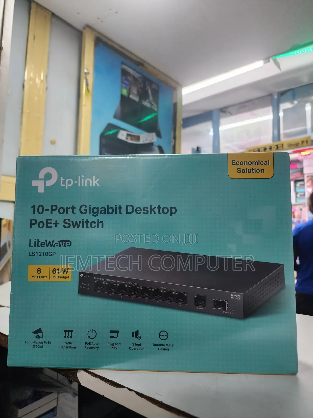 TP-Link TL-LS1210GP 10-Port Gigabit Desktop Switch – 8-Port PoE+ (63W)