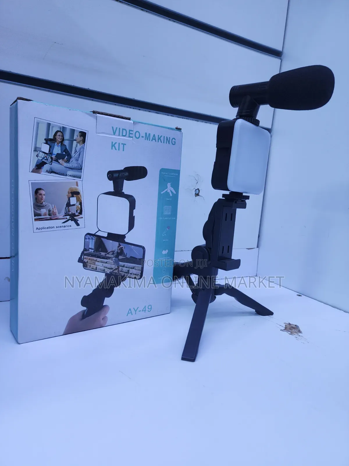 Ay - 49 Vlogging Kit With Microphone,light and Bluetooth Remote