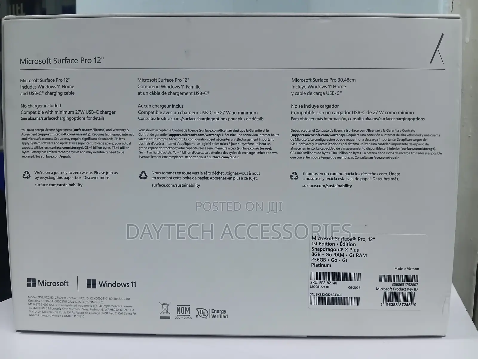 New Microsoft Surface Pro 256 GB Black