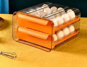 32 Grid Egg Tray Holder Double-Layer Fridge Drawer Storage