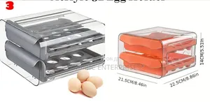 32 Grid Egg Tray Holder Double-Layer Fridge Drawer Storage