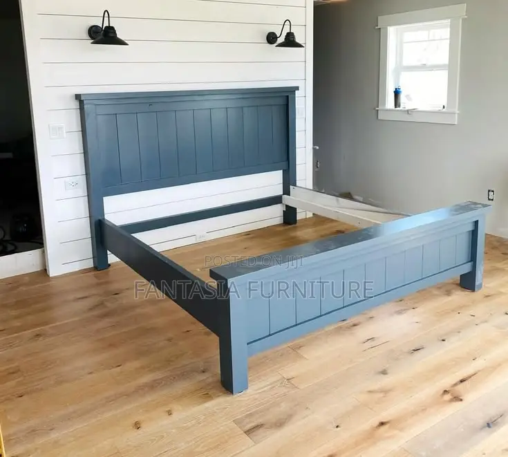 5x6 Grey Wooden Bed Frame: Free Delivery