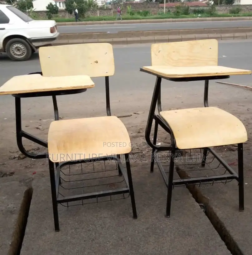 Study Chair; Wooden Study Chair With a Writing Pad for School
