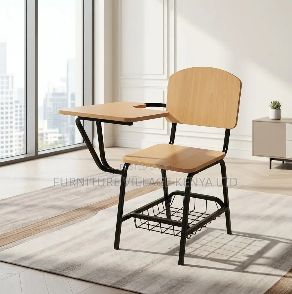 Study Chair; Wooden Study Chair With a Writing Pad for School