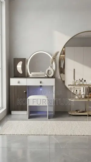 Dressers; Classic Elegant Vanity Set With Lighting