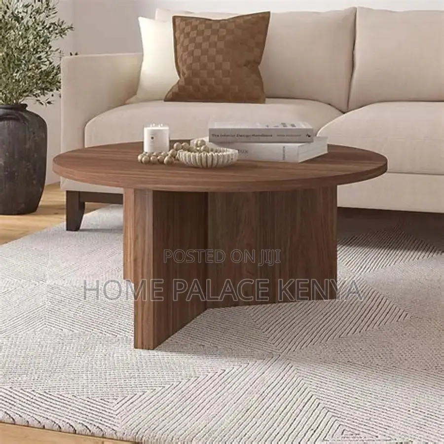 Coffee Table; Modern Designer Wooden Round Coffee Table