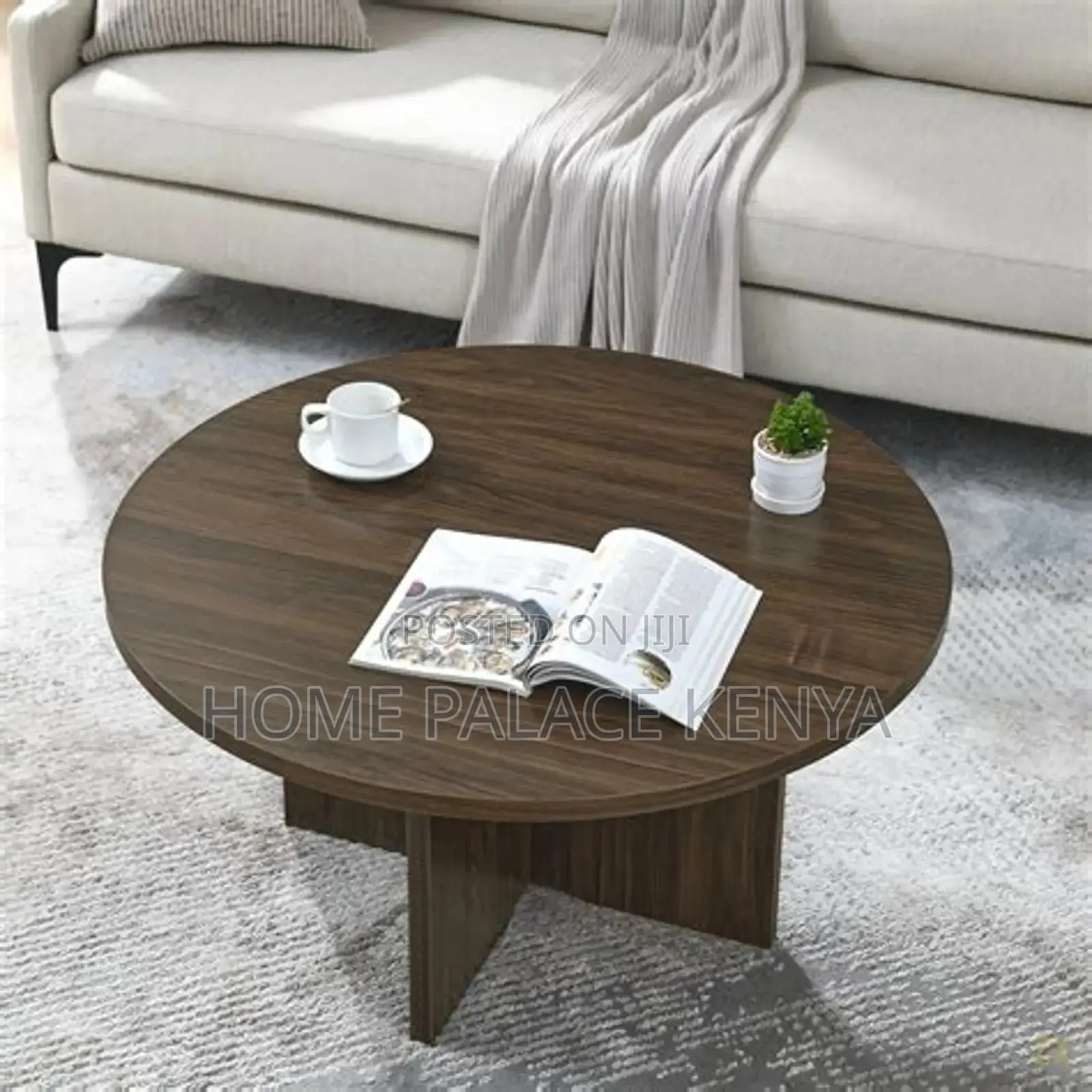 Coffee Table; Modern Designer Wooden Round Coffee Table