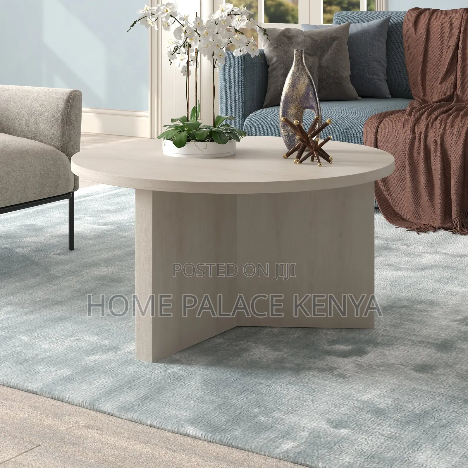 Coffee Table; Modern Designer Wooden Round Coffee Table