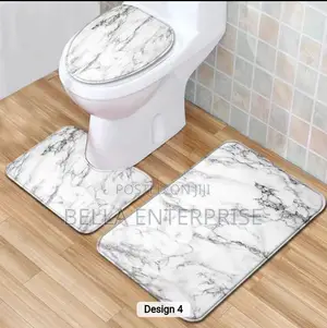 4pcs Bathroom Set – Matching Shower Curtain, Rugs, and Toilet Cover