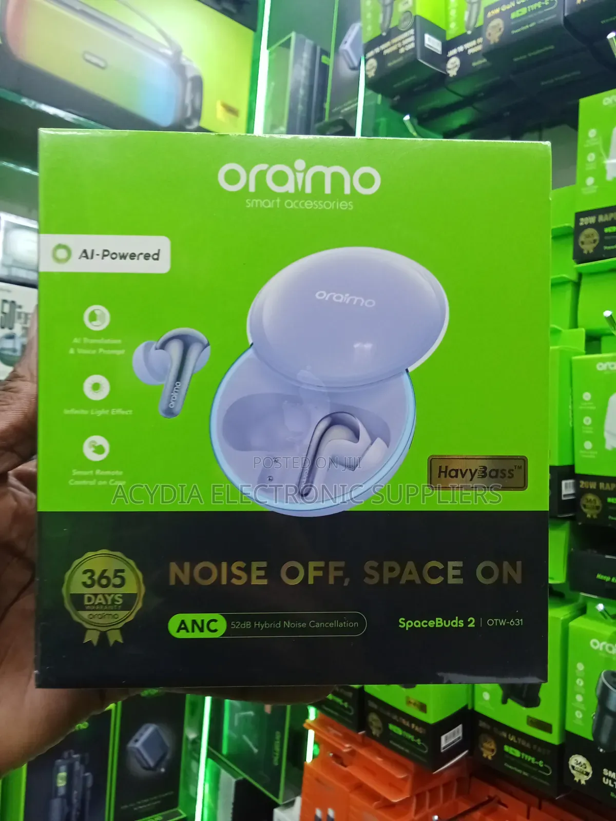 Oraimo SpaceBuds 2 OTW-631 AI Powered- Digital Lavender