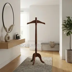 Dressers; Executive Long Mahogany Polished Coat Hanger