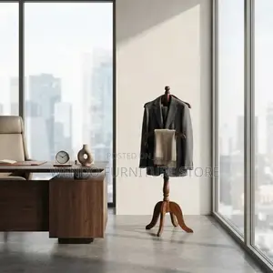 Dressers; Executive Long Mahogany Polished Coat Hanger