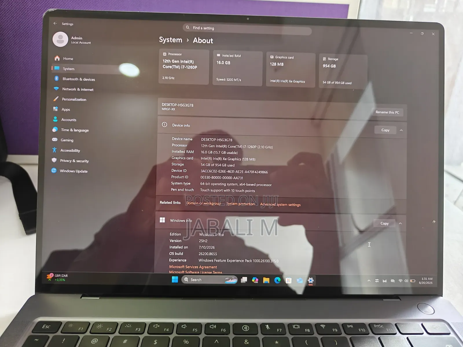 Laptop Huawei MateBook X Pro 16GB Intel Core i7 SSD 1T