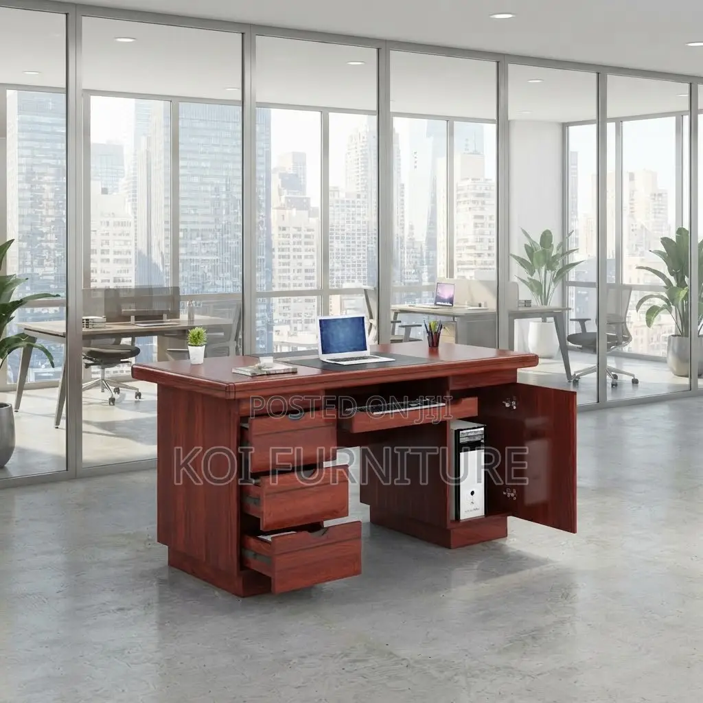 Office Desk; 1400MM Executive Modern Home Work Mahogany Desk