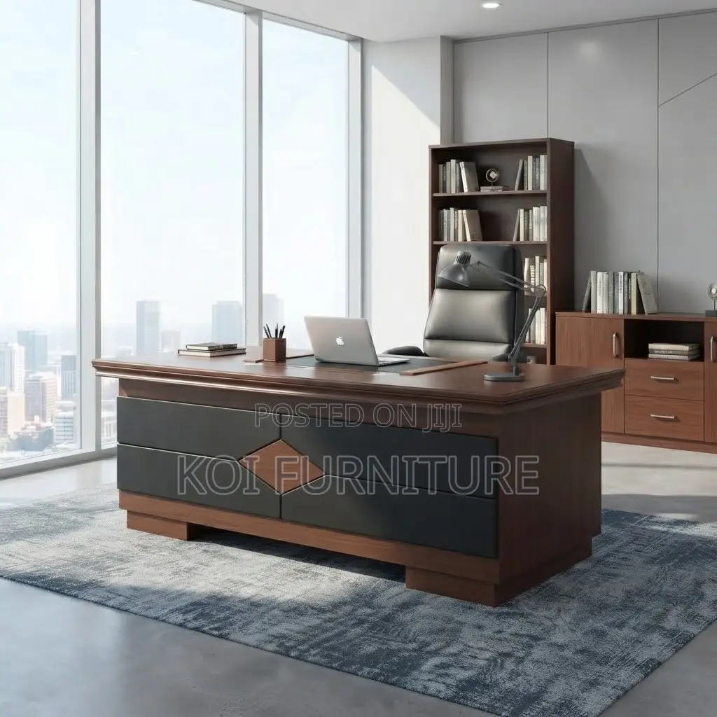 Office Desk; 1400MM Executive Modern Home Work Mahogany Desk