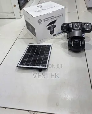 Solar-Powered 4G LTE Outdoor Security Camera360° Panorama Triple-Lens