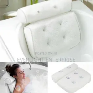 *Bath Tub Bath Pillow Size 37x35x10cm 6 Silicone Suction Cups