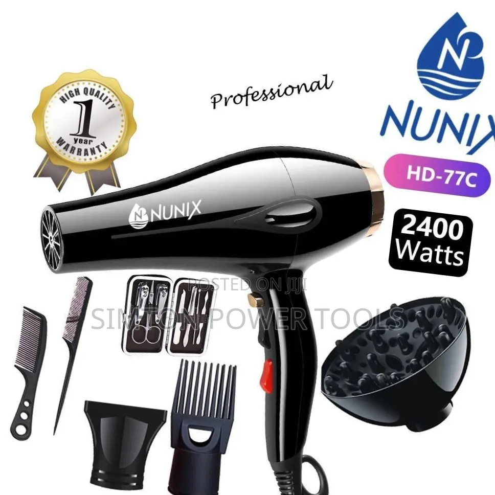 Nunix HD-77c Blowdry With Accessories With Free Manicure Set